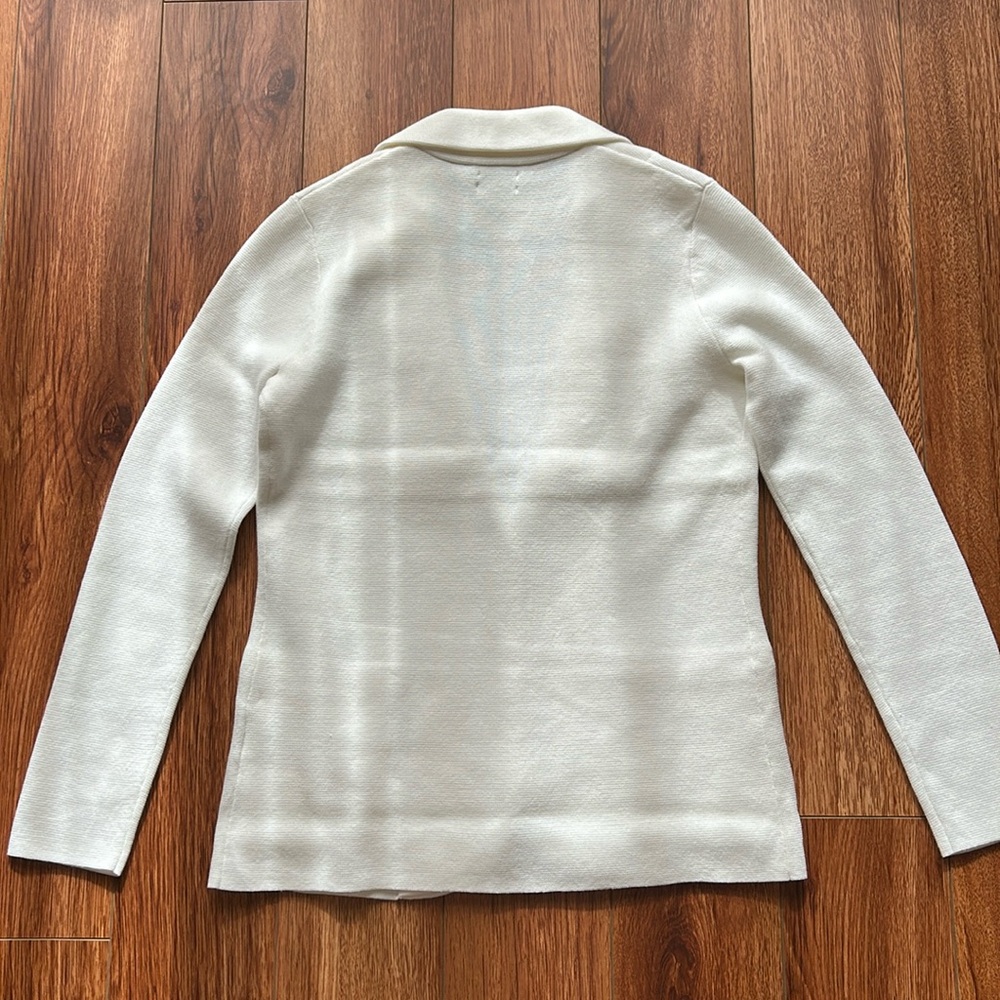 J. Crew 100% Cotton Schoolboy Sweater Blazer Ivory (Off-White) Petite XSP NWT - Picture 3 of 10